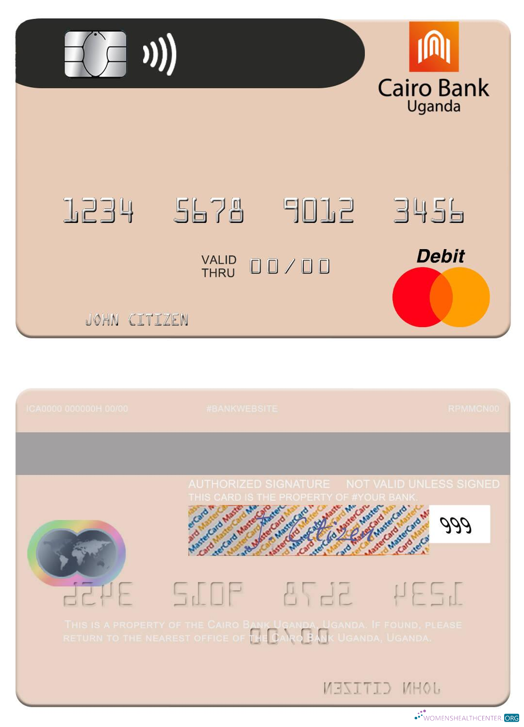 Download Uganda Cairo Bank Uganda mastercard Photoshop template